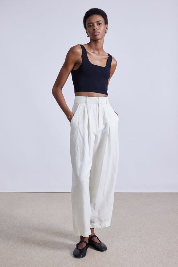 Apiece Apart Bari Crop Trouser Cream