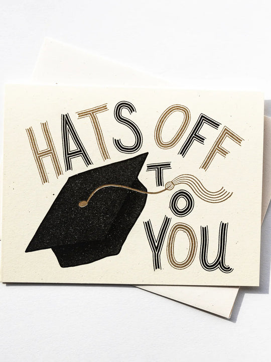 Bromstad Printing Co. Hats Off To You - Risograph Graduation Card