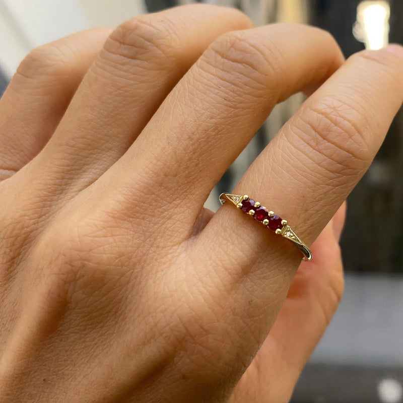 Jennie Kwon Designs 3 Ruby Deco Ring