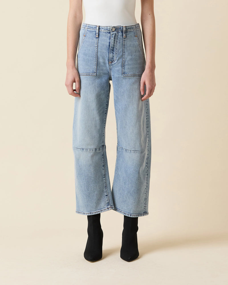 Le Jean Utility Soft Barrel Mid Rise Blue Heaven