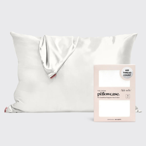 Kit.Sch Satin Pillowcase Standard - Ivory