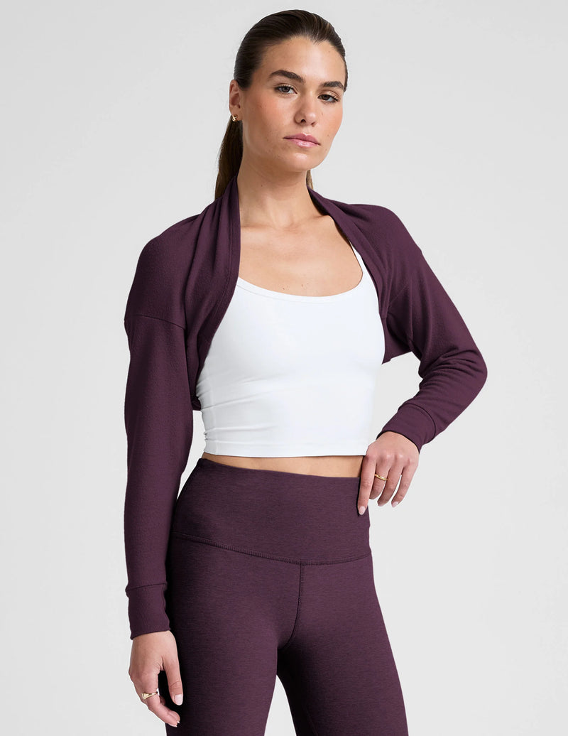 Beyond Yoga Duet 2-Way Convertible Shrug Eggplant Purple
