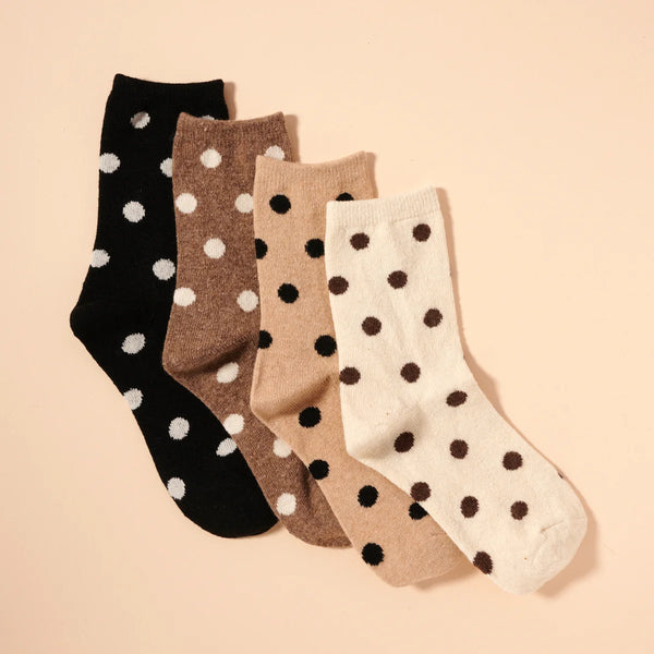 Moral Compass Polka Dotted Mid Calf Socks