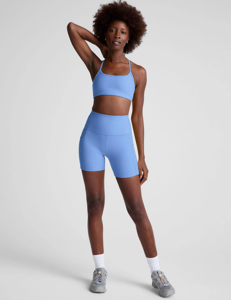 Beyond Yoga Spacedye Keep Pace 5" Pocket Short Flower Blue Heather