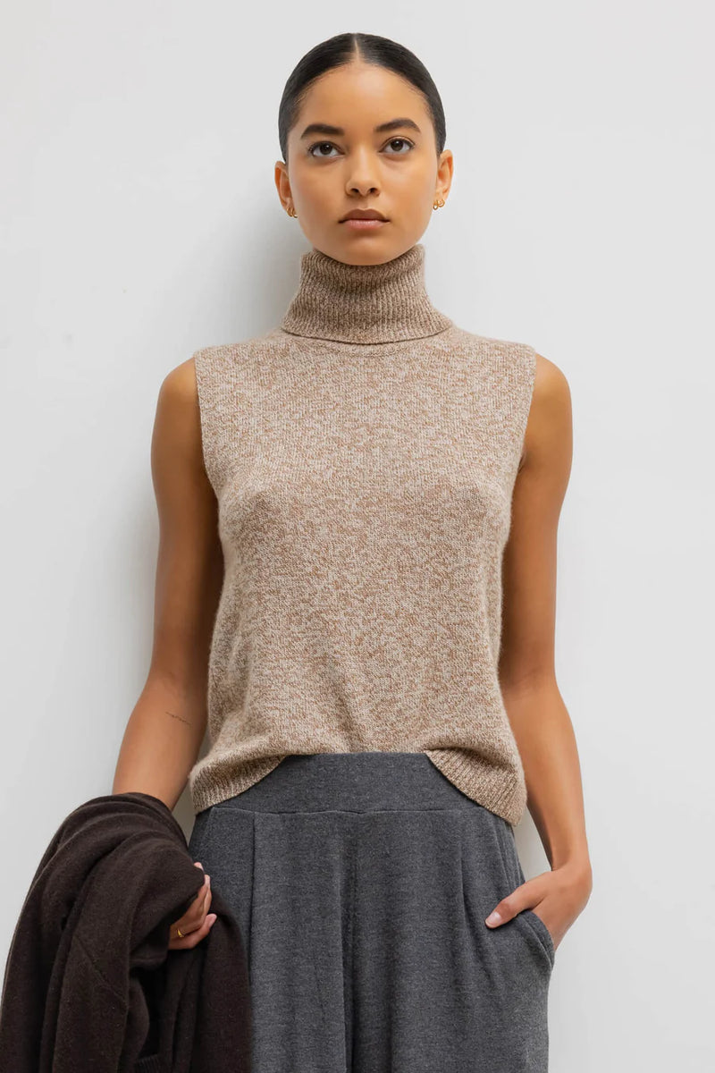 Leset Zoe Sleeveless Turtleneck Oatmeal