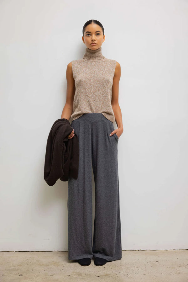 Leset Zoe Sleeveless Turtleneck Oatmeal