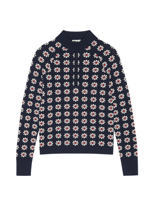 The Great The Merino Quarter Zip Frosted Daisy