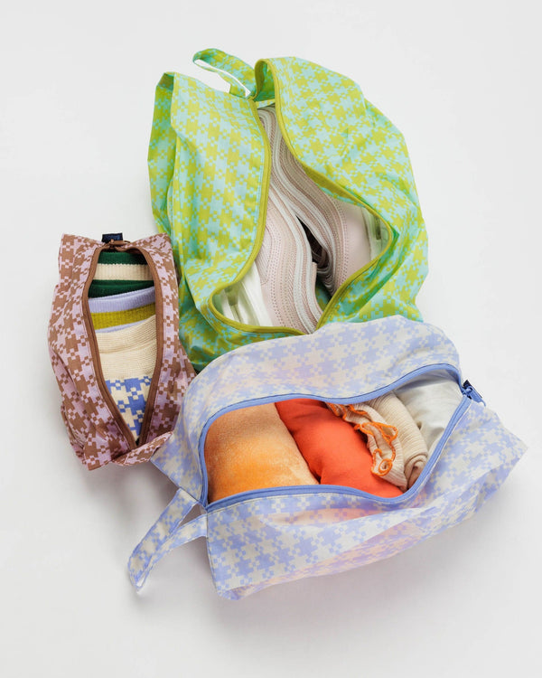 Baggu 3D Zip Set - Pixel Gingham
