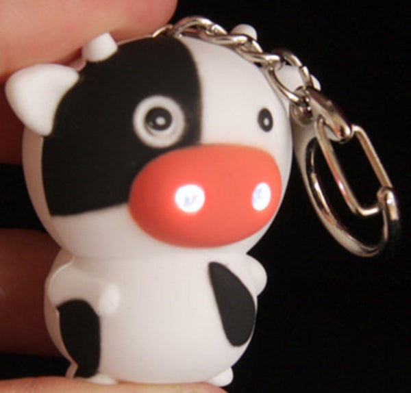 Kikkerland Cow Led Keychain Carded/Cdu