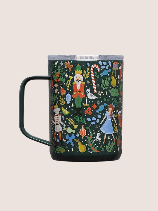 Corkcicle Mug - 16oz Rifle Paper - Nutcracker Green