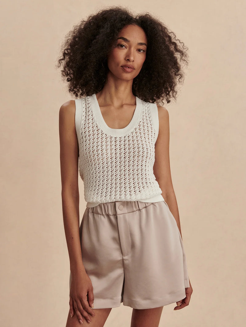 Varley Ferns Open Knit Tank - Snow White