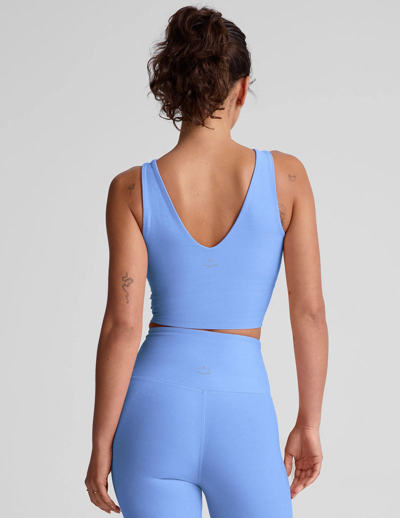 Beyond Yoga Spacedye Good Day Cropped Tank Flower Blue Heather