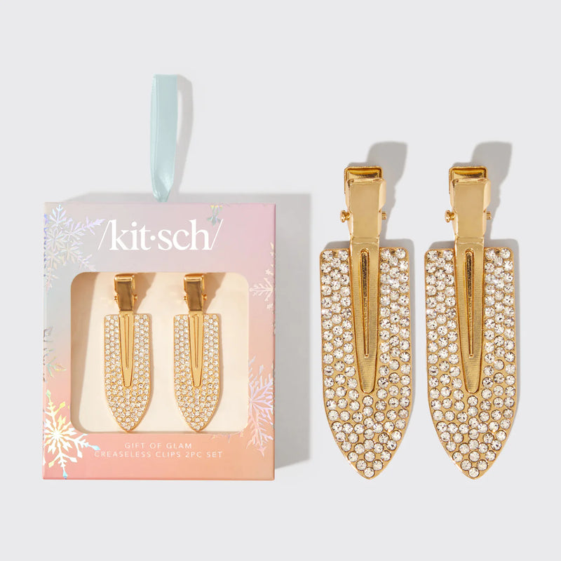 Kit.Sch Gift of Glam Creaseless Clips 2pc Set - Rhinestone