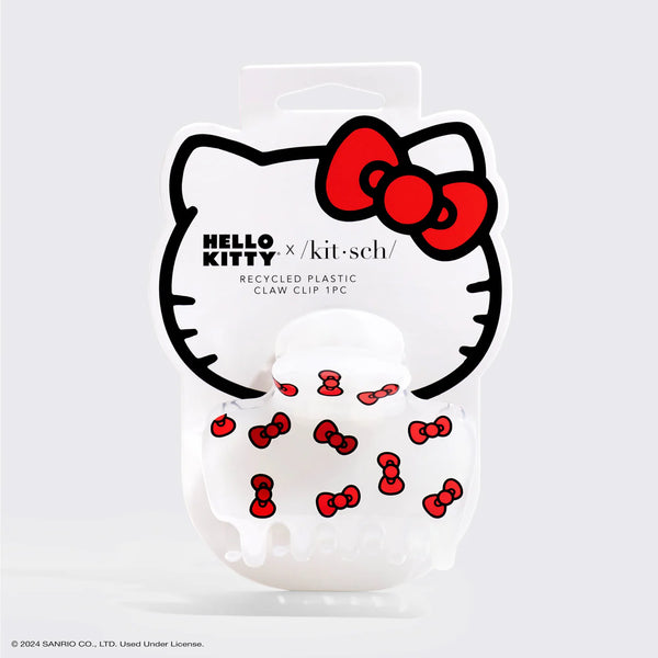 Kit.Sch Hello Kitty x Kitsch Recycled Plastic Puffy Claw Clip 1pc - Kitty Bows