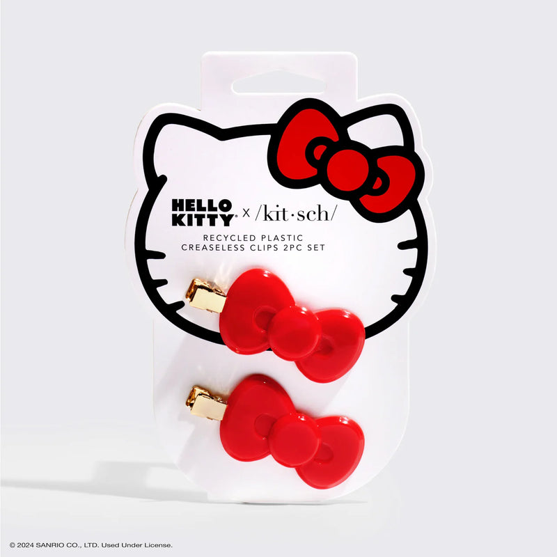 Kit.Sch Hello Kitty x Kitsch Recycled Plastic Creaseless Clips 2pc Set