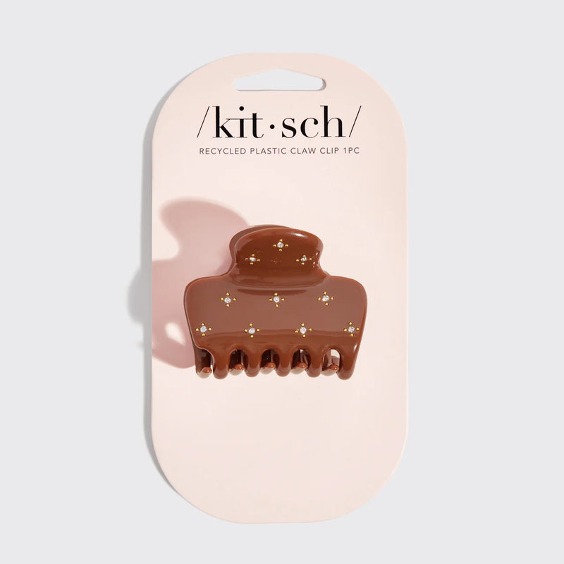 Kit.Sch Rhinestone Medium Cloud Claw Clip - Camel