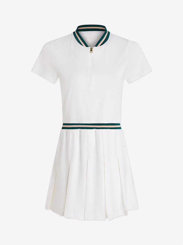 Varley Nora Court Dress 32.5 White/ Forest