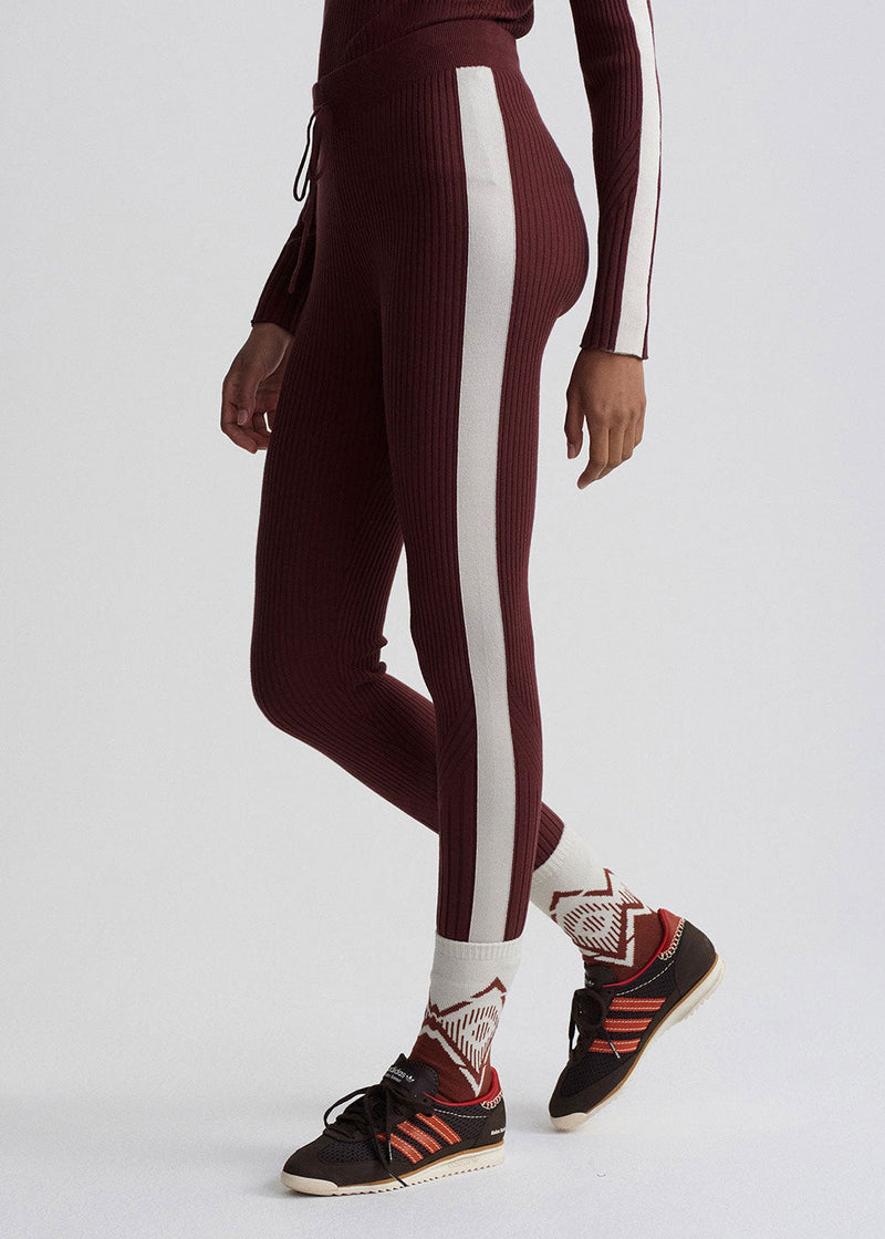 Varley Aiden Knit Legging - Red Chocolate