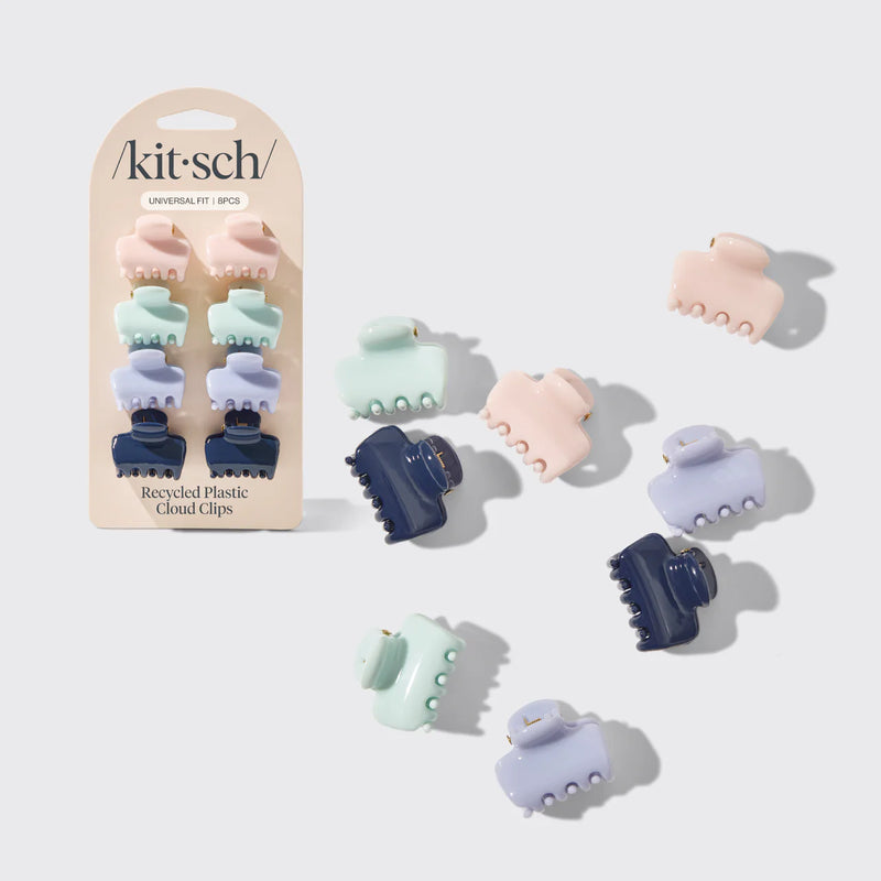 Kit.Sch Recycled Plastic Mini Cloud Clips 8pc Set- Garden Bouquet