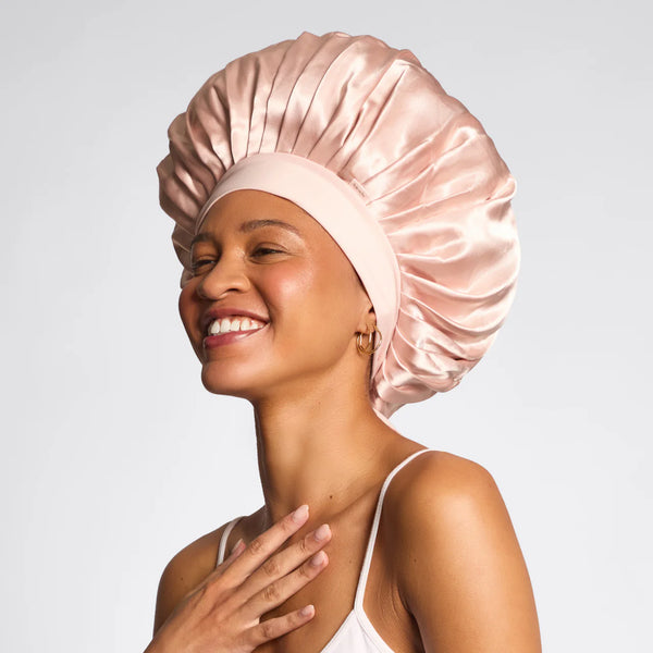 Kit.Sch Adjustable Oversized Satin Bonnet- Blush