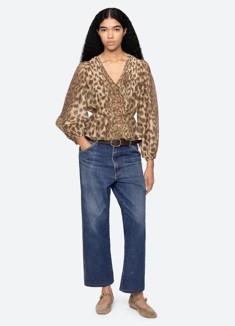 Sea NY Claude Print L/Slv Top Cream