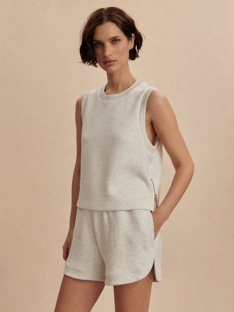 Varley Shea Crop Tank - Ivory Marl
