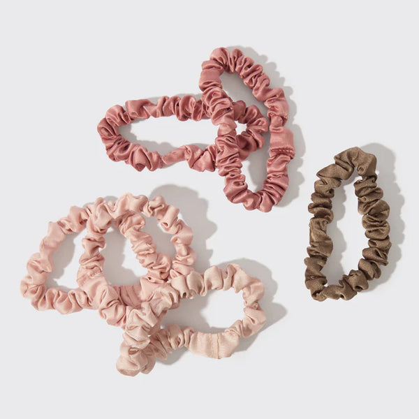 Kit.Sch Holiday Ultra Petite Scrunchies 6 pc Set - Terracotta