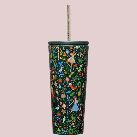 Corkcicle Cold Cup - 24oz Rifle Paper - Nutcracker Green