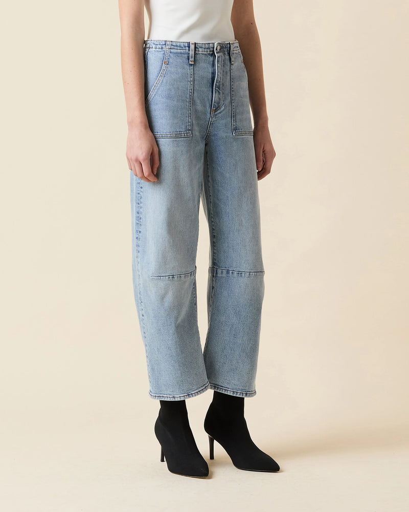 Le Jean Utility Soft Barrel Mid Rise Blue Heaven
