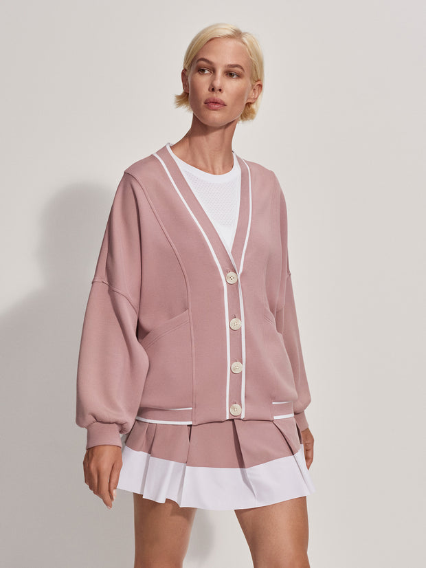 Varley Decker Off Court Cardigan Deauville Mauve