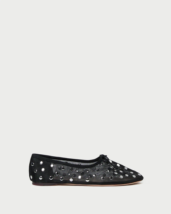 Loeffler Randall Landon Soft Mesh Ballet Flat Black/Silver