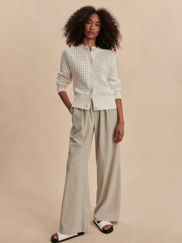 Varley Bettina Textured Knit Jacket - Snow White
