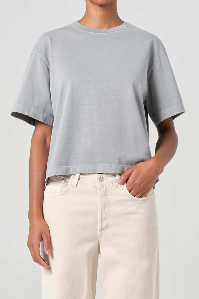 Agolde Sulma Drop Shoulder Tee In Foam