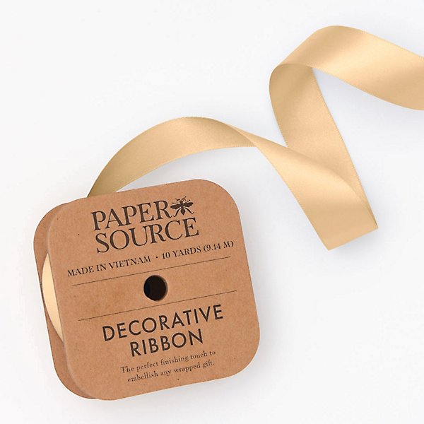 Waste Not Paper Co. Gold Satin Ribbon