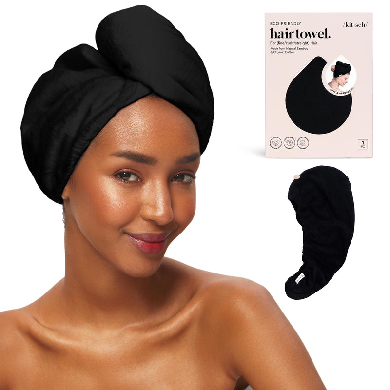 Kit.Sch Eco-Friendly Hair Towel Turban - Black