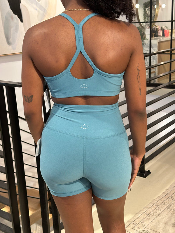 Beyond Yoga Spacedye Slim Racerback Bra Deep Aqua Heather