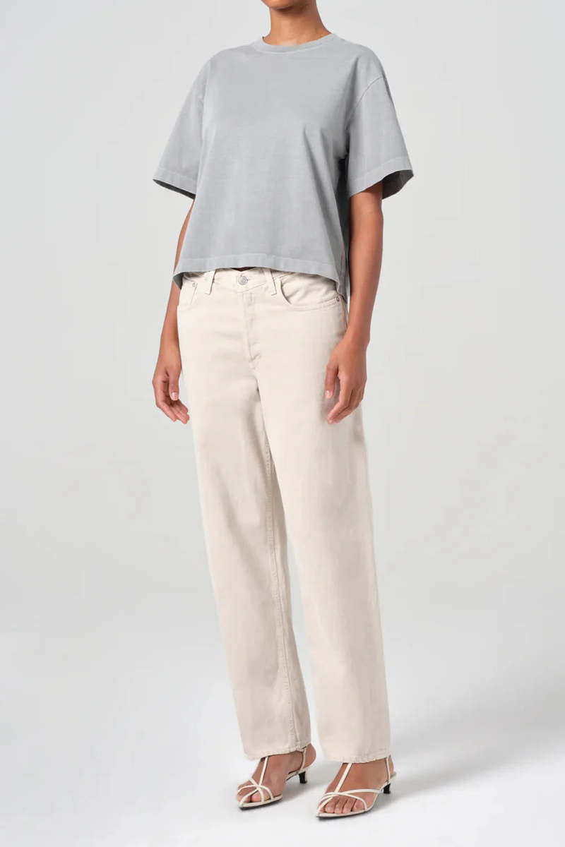 Agolde Sulma Drop Shoulder Tee In Foam