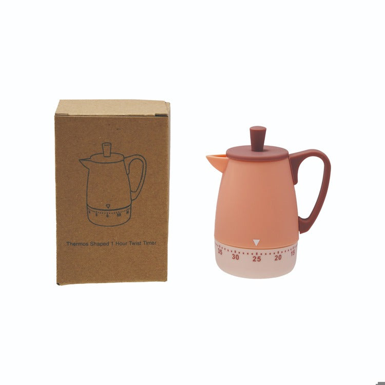 Hazel Mazel Plastic Thermos Shaped 1 Hour Twist Timer, Pink & Red