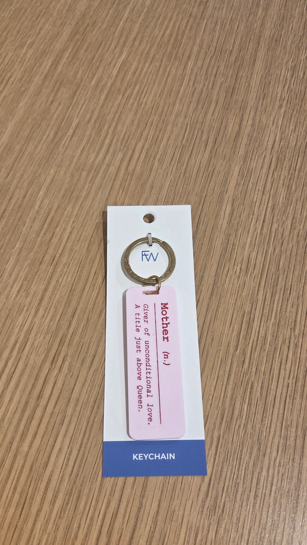 Freshwater Curated Goods Definition-Mother Acrylic Keychain Candy Pink/Orchid Fill, On Card