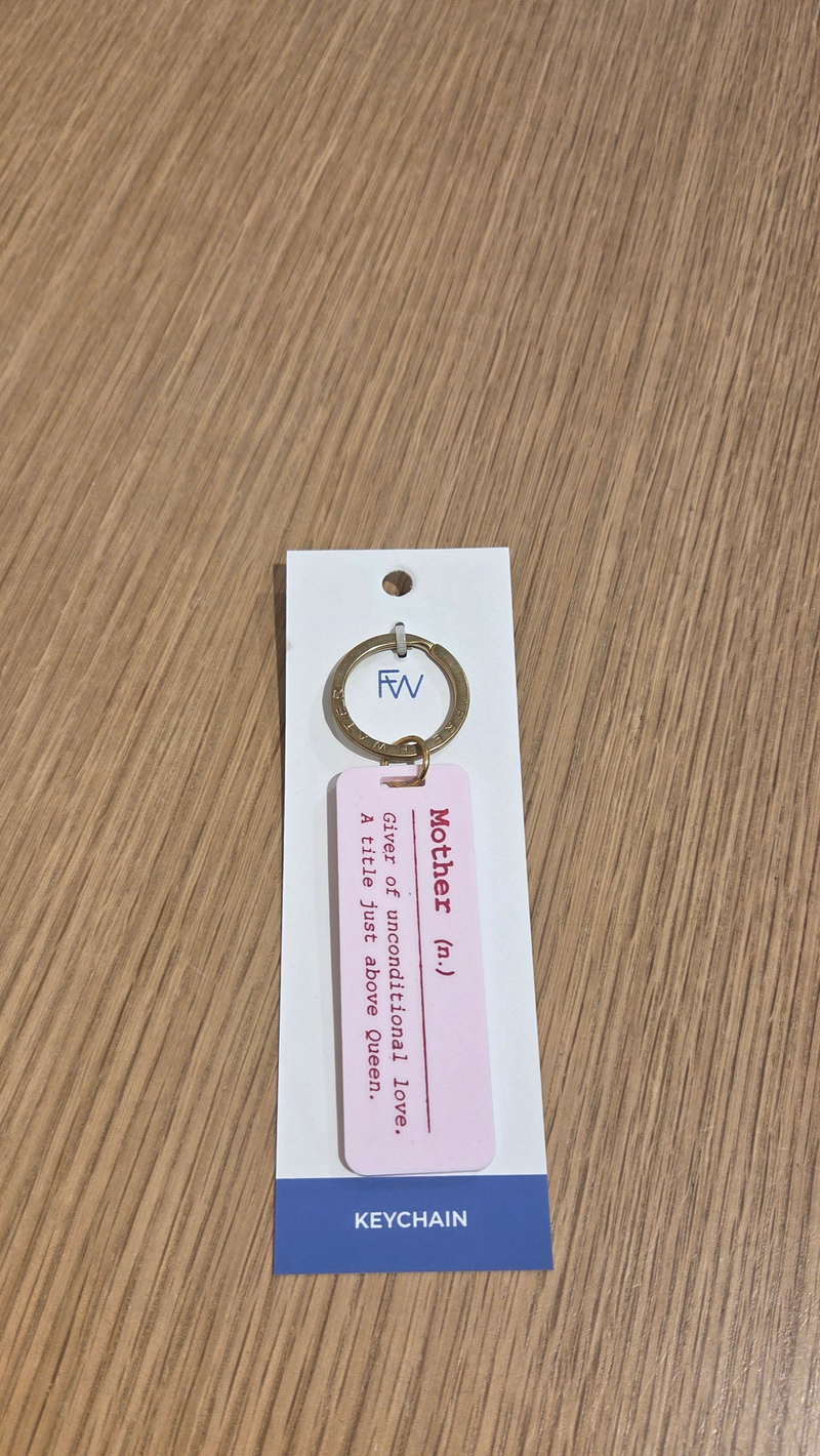 Freshwater Curated Goods Definition-Mother Acrylic Keychain Candy Pink/Orchid Fill, On Card