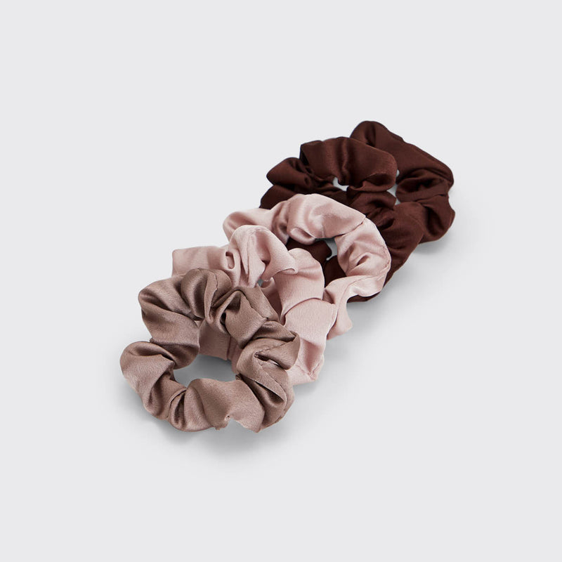 Kit.Sch Satin Scrunchies 5pc- Cameo