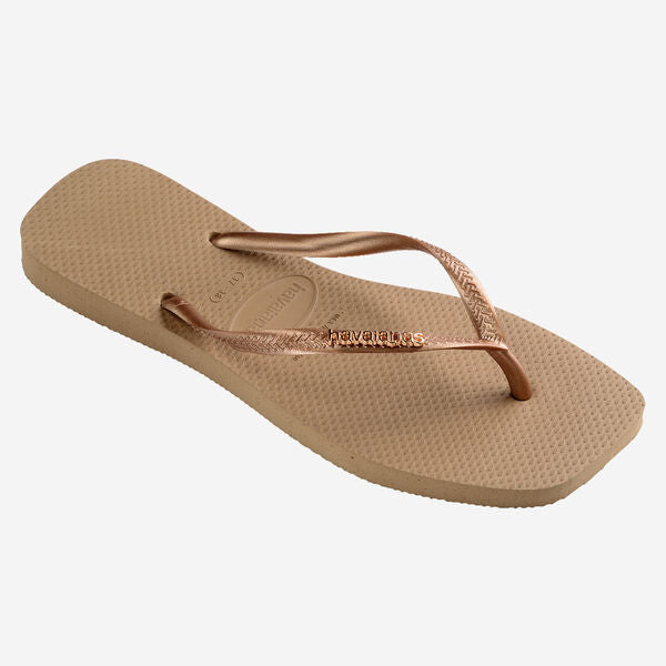 Havaianas Slim Square Logo Metallic Sandal