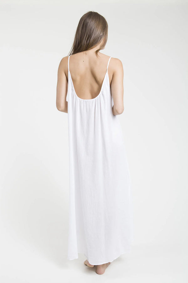 9 Seed tulum core cotton low back maxi-white