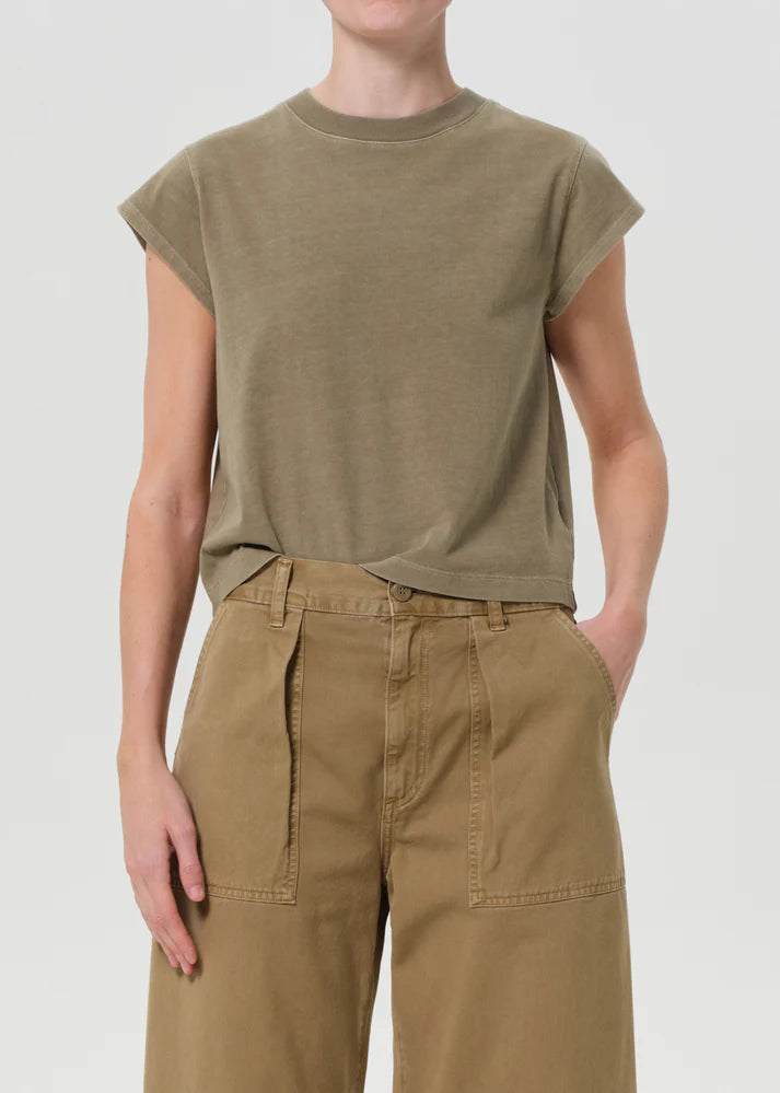 Agolde Bryce Cap Sleeve Tee Cholla
