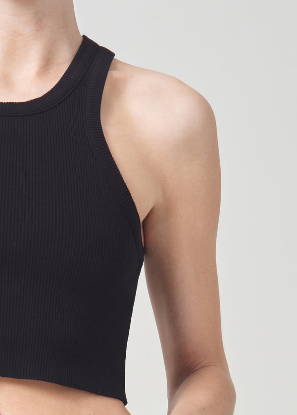 Agolde Cropped Bailey Tank In Black