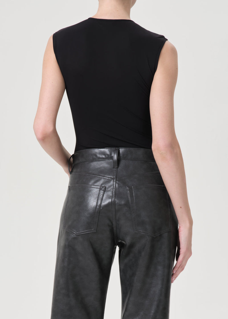 Agolde Aura Sleeveless Bodysuit In Black