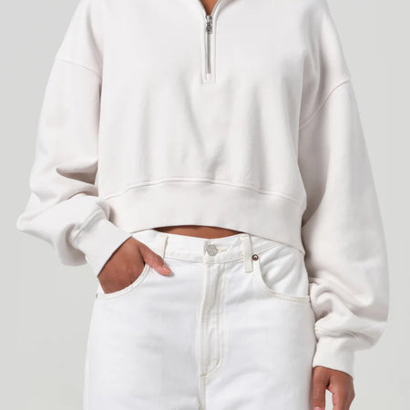 Agolde Bethan Quarter Zip Sweatshirt Wired