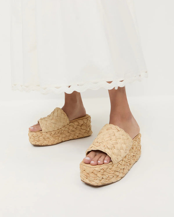 Loeffler Randall Aaron Platform Raffia Mule