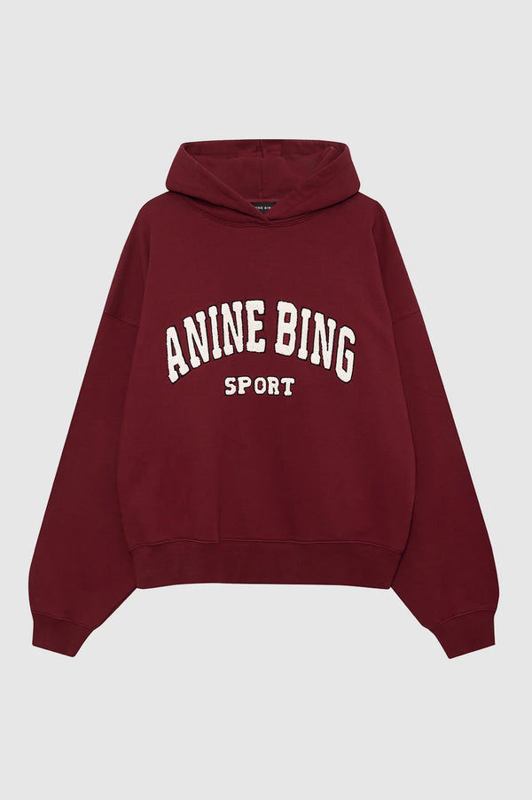 Anine Bing Alec Hoodie Sport - Cabernet