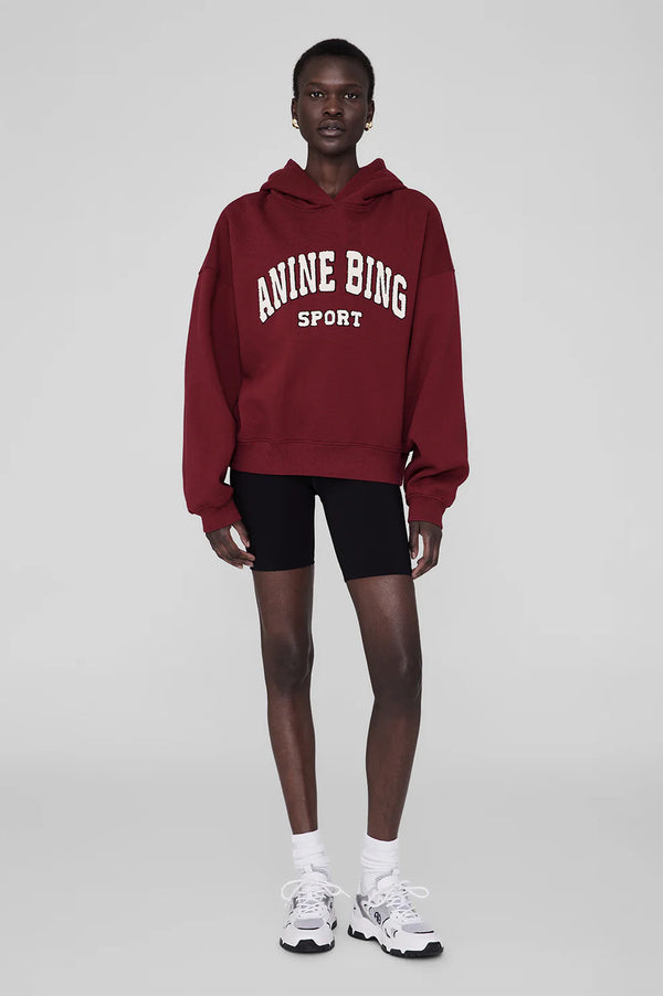 Anine Bing Alec Hoodie Sport - Cabernet